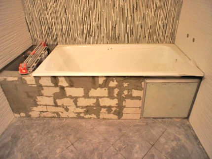 Brick frame for bath