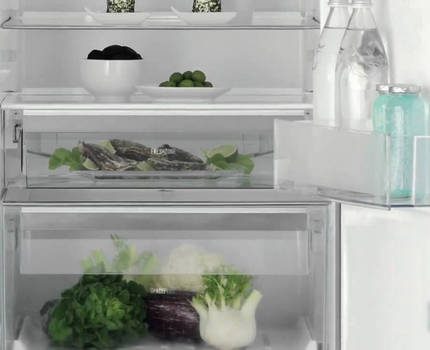 The interior of the refrigerator Electrolux