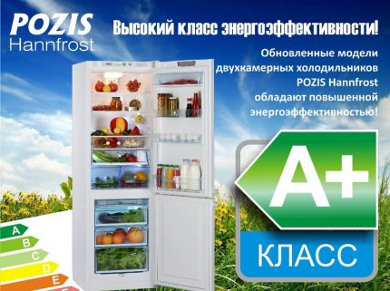 Energy efficiency of refrigerators from Pozis