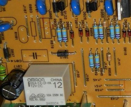Fragment of the refrigerator control board