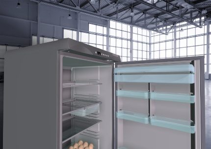 The inner compartment of the new refrigerator Saratov