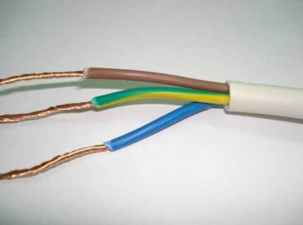 Núcleos de cable preparados para la conexión